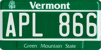 VT license plate APL866