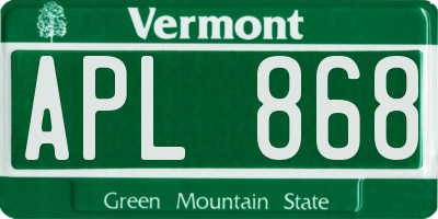 VT license plate APL868