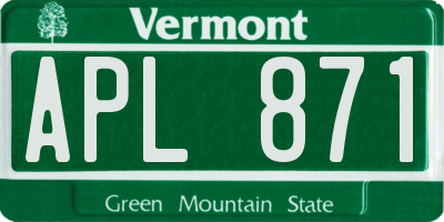 VT license plate APL871