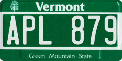 VT license plate APL879