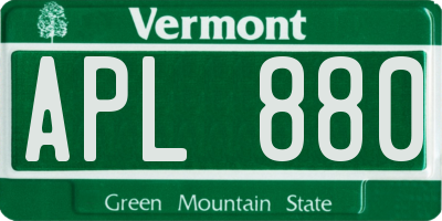 VT license plate APL880