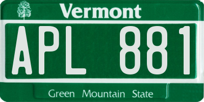 VT license plate APL881