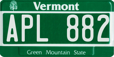 VT license plate APL882