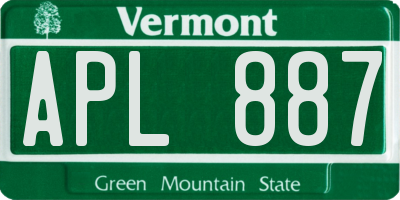 VT license plate APL887