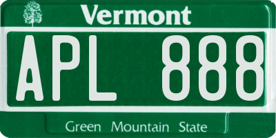 VT license plate APL888