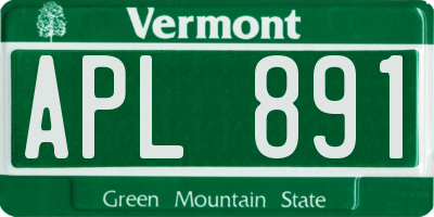 VT license plate APL891