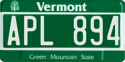 VT license plate APL894