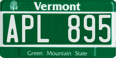 VT license plate APL895
