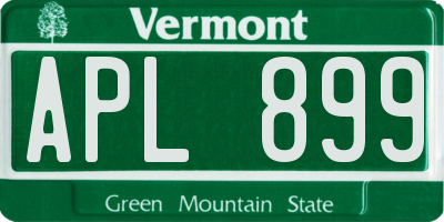 VT license plate APL899