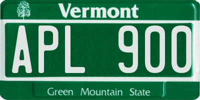 VT license plate APL900