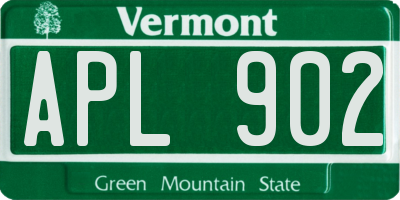VT license plate APL902