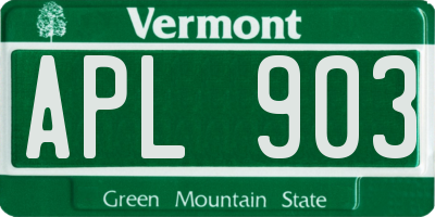 VT license plate APL903