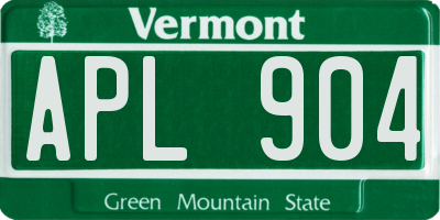 VT license plate APL904