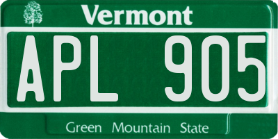 VT license plate APL905