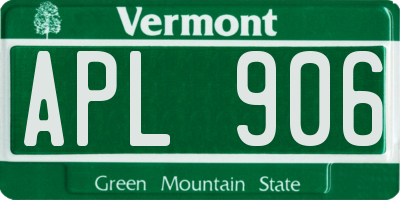 VT license plate APL906