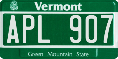 VT license plate APL907