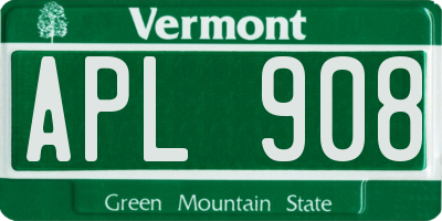 VT license plate APL908