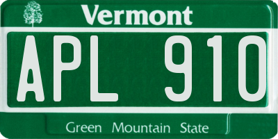 VT license plate APL910