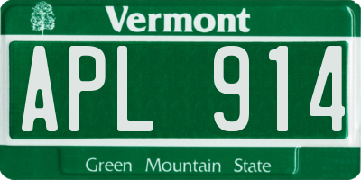VT license plate APL914