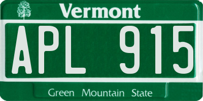 VT license plate APL915