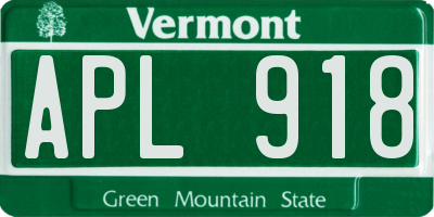 VT license plate APL918