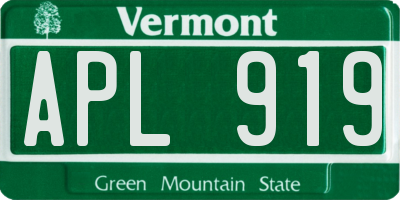 VT license plate APL919