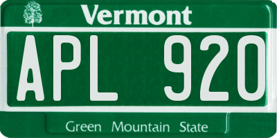 VT license plate APL920