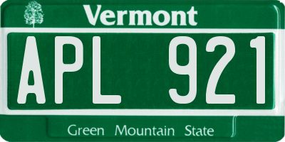 VT license plate APL921