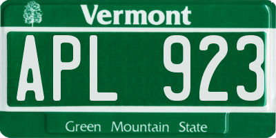 VT license plate APL923