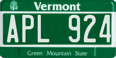 VT license plate APL924