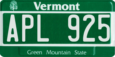 VT license plate APL925