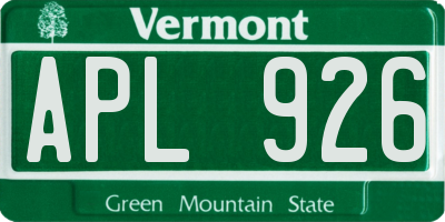 VT license plate APL926
