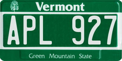 VT license plate APL927