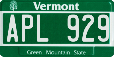 VT license plate APL929
