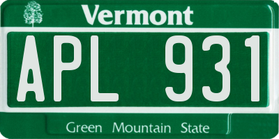 VT license plate APL931