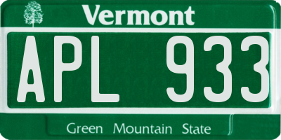 VT license plate APL933