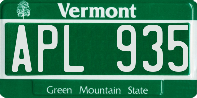 VT license plate APL935