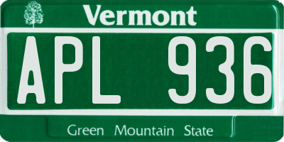 VT license plate APL936