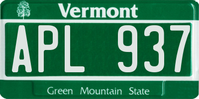 VT license plate APL937