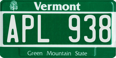 VT license plate APL938