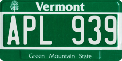 VT license plate APL939