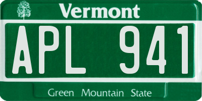 VT license plate APL941