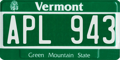 VT license plate APL943