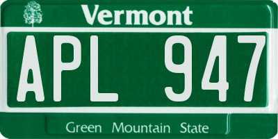 VT license plate APL947