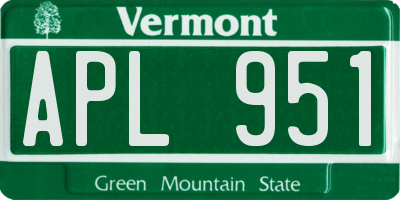 VT license plate APL951