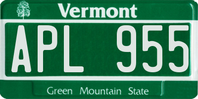 VT license plate APL955