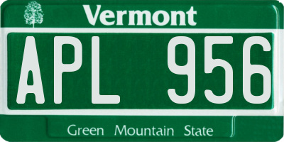 VT license plate APL956