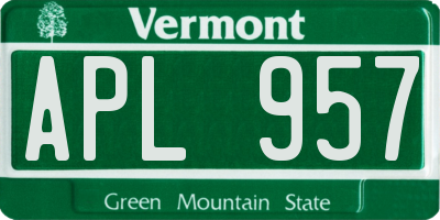 VT license plate APL957