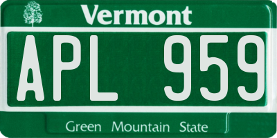 VT license plate APL959