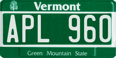 VT license plate APL960